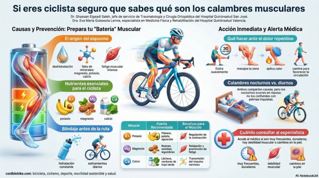 Seas o no ciclista, seguro que alguna vez has sentido un dolor repentino que te deja la pierna dura como un madero.