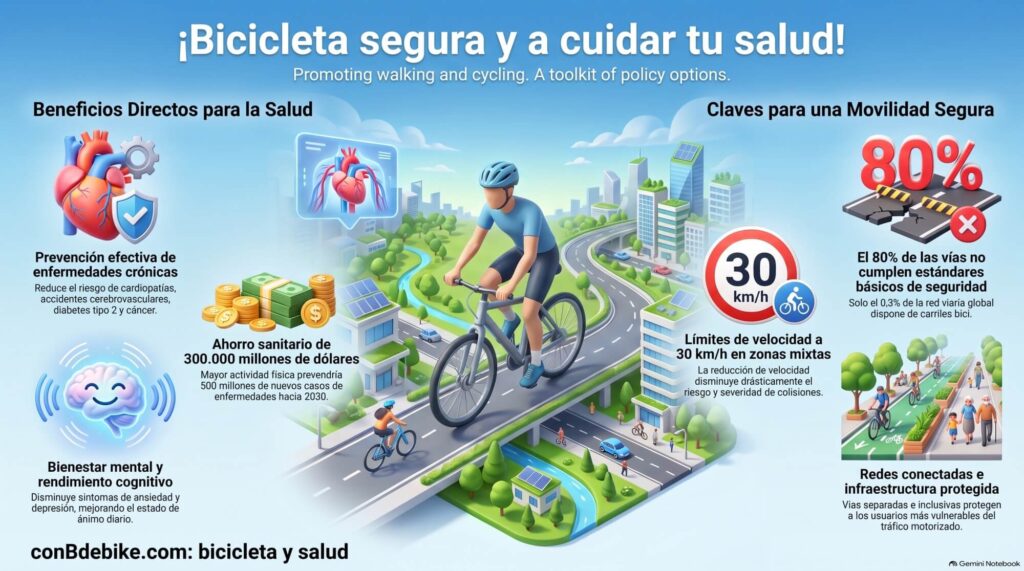 Solo el 0,2 % de las carreteras de todo el mundo cuentan con carriles bici, y demasiadas comunidades carecen de elementos básicos, como aceras o pasos de peatones seguros.